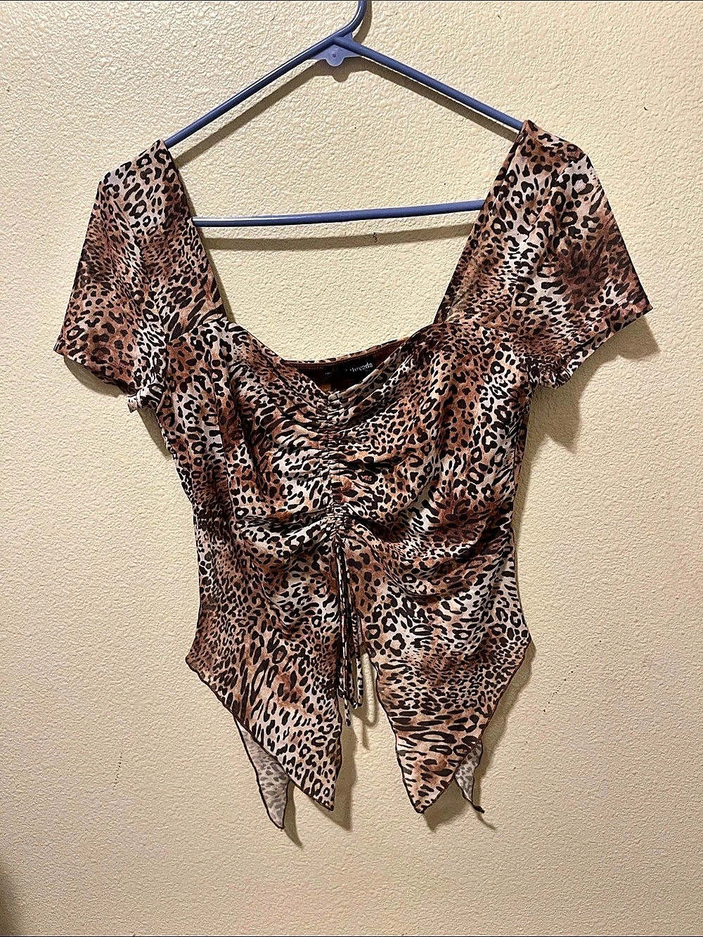 threads 4 thoughts Animal Print Draped Blouse Size Medium
